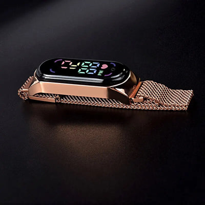 POPLOV Damen Digitaluhr mit LED-Touchscreen – Elegante Uhr mit Magnetarmband, wasserdicht & modern