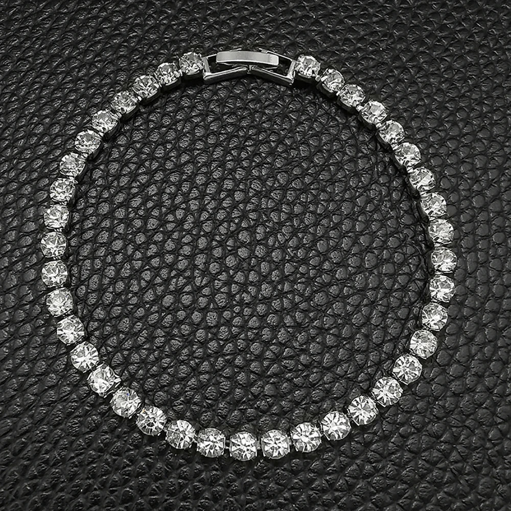 2024 Luxury Silver Color on Hand 4MM 17CM Princess Bracelet Bangle Anniversary Gift Jewelry Wholesale S5650 – Armband