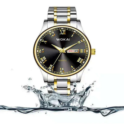 Mairuige Quarz Armbanduhr für Herren, Edelstahl, Wasserdicht, Leuchtzeiger, Elegantes Design