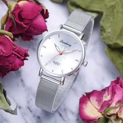 Damen Armbanduhr – Elegante Quarzuhr aus Edelstahl in Silber | Stilvoll & Alltagstauglich