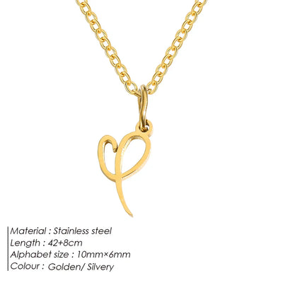 eManco Initial Necklaces Art Letter A-Z Charm Pendant Necklace 's Stainless Steel Minimalism Jewelry Gift – Halskette