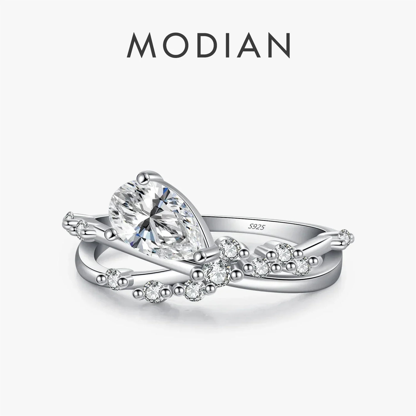Eleganter Ring mit Tropfen-Zirkonia – Zeitlose Romantik in Silber