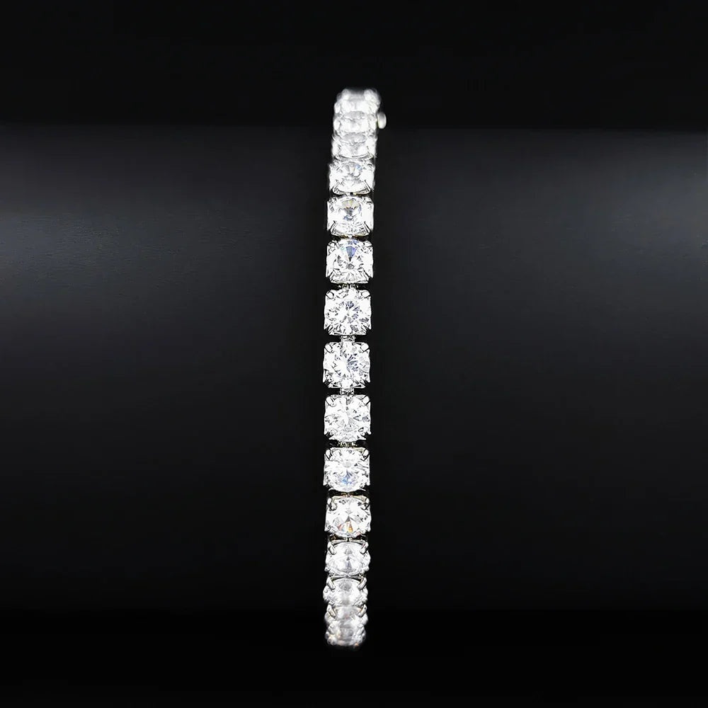 2024 Luxury Silver Color on Hand 4MM 17CM Princess Bracelet Bangle Anniversary Gift Jewelry Wholesale S5650 – Armband
