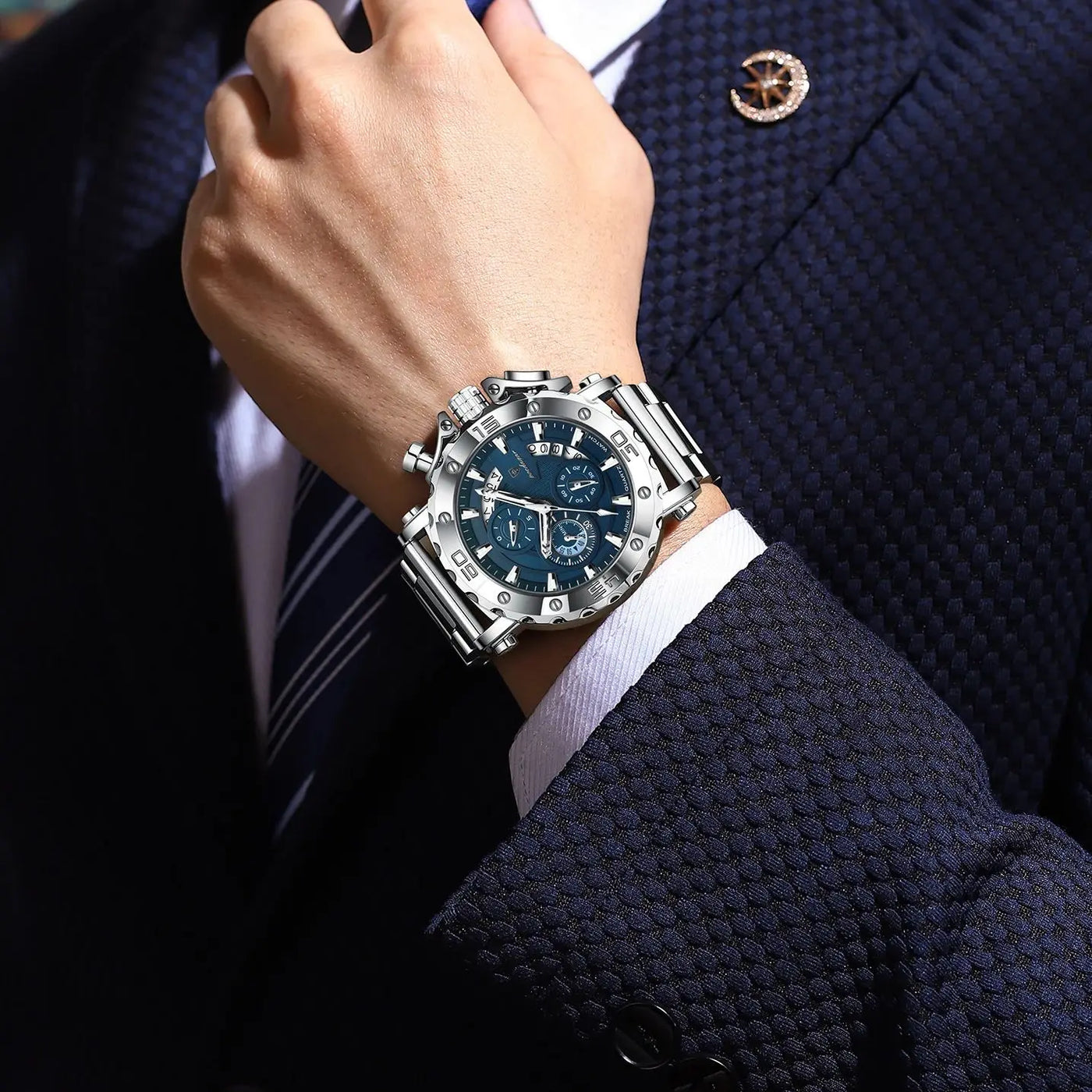 POEDAGAR Luxury Uhr For Men Calendar