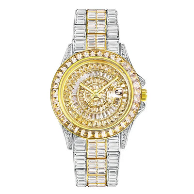 Ice Out Luxus Quarzuhr für Herren – Voll Diamant, Luminous Zeiger, 30m Wasserdicht, Edelstahl, Auto Date, Anti-Magnetisch