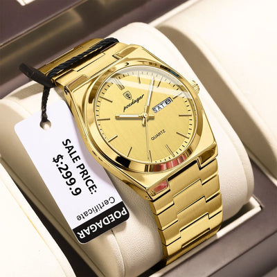 POEDAGAR Luxury Uhr For Men Edelstahl