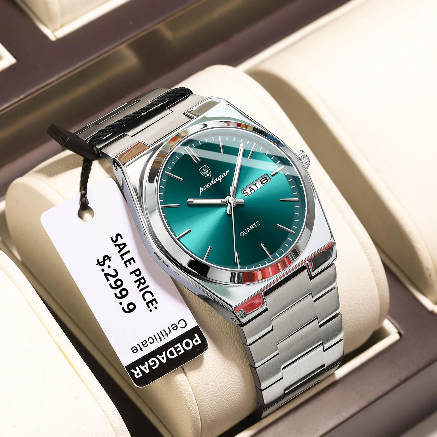 POEDAGAR Luxury Uhr For Men Edelstahl