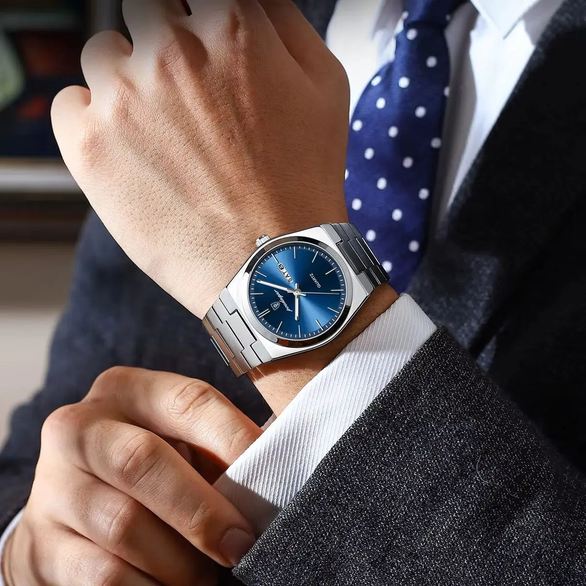 POEDAGAR Luxury Uhr For Men Edelstahl