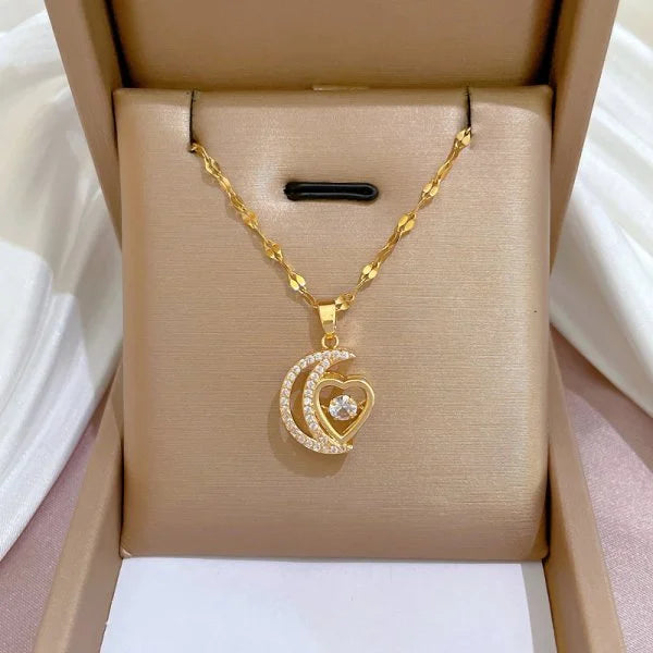 316L Stainless Steel Sun Pendant Necklace Exquisite and Fashionable Planet Clavicle Chain Girls Party Jewelry Gifts – Halskette