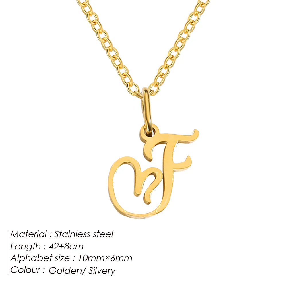 eManco Initial Necklaces Art Letter A-Z Charm Pendant Necklace 's Stainless Steel Minimalism Jewelry Gift – Halskette