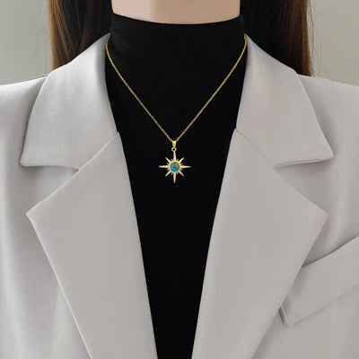 316L Stainless Steel Sun Pendant Necklace Exquisite and Fashionable Planet Clavicle Chain Girls Party Jewelry Gifts – Halskette
