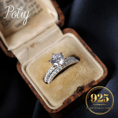 Eleganter Solitär-Ring mit funkelndem Zirkonia