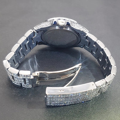 Ice Out Luxus Quarzuhr für Herren – Voll Diamant, Luminous Zeiger, 30m Wasserdicht, Edelstahl, Auto Date, Anti-Magnetisch