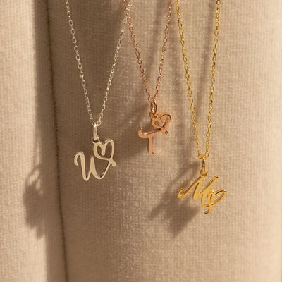 eManco Initial Necklaces Art Letter A-Z Charm Pendant Necklace 's Stainless Steel Minimalism Jewelry Gift – Halskette