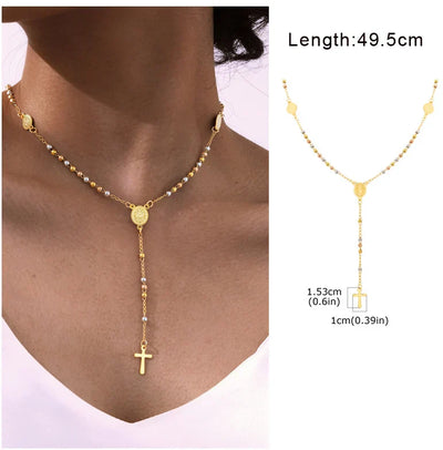 Beaded Long Chain Y Shape Necklace , Minimalist Drop Bar Pendant Choker Necklaces, Clavicle Chain Jewelry – Halskette