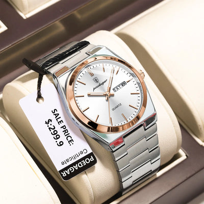 POEDAGAR Luxury Uhr For Men Edelstahl