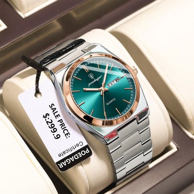 POEDAGAR Luxury Uhr For Men Edelstahl