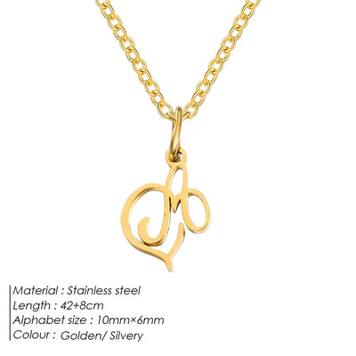 eManco Initial Necklaces Art Letter A-Z Charm Pendant Necklace 's Stainless Steel Minimalism Jewelry Gift – Halskette