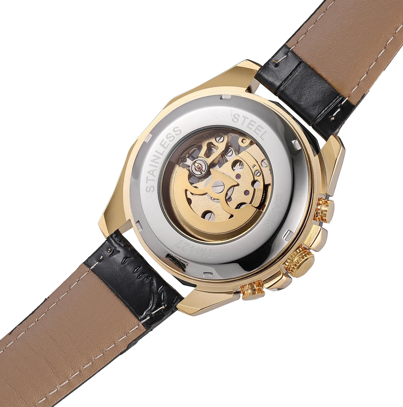 FORSINING Designer Luxury Steel Skeleton Mechanical