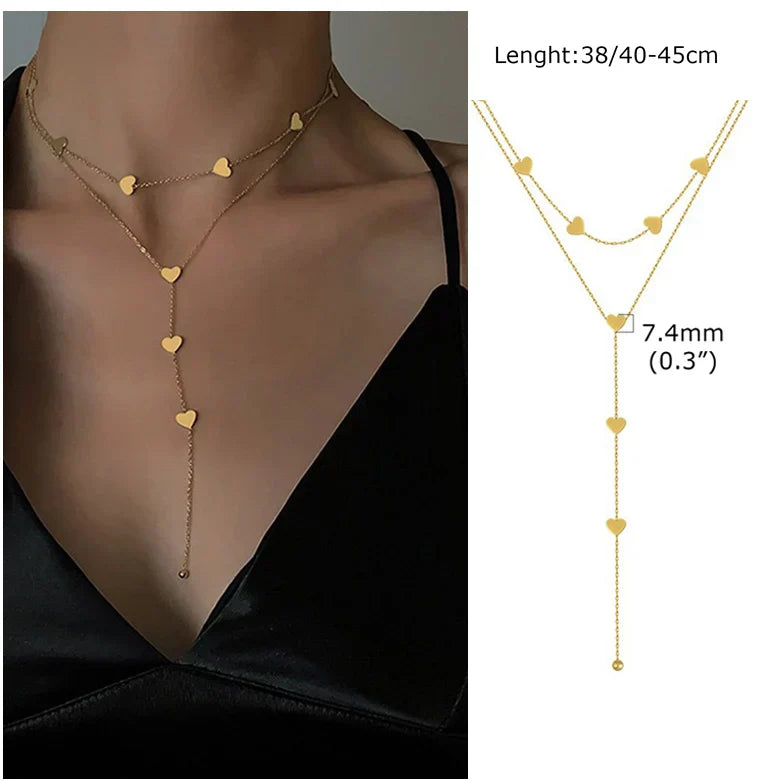 Beaded Long Chain Y Shape Necklace , Minimalist Drop Bar Pendant Choker Necklaces, Clavicle Chain Jewelry – Halskette