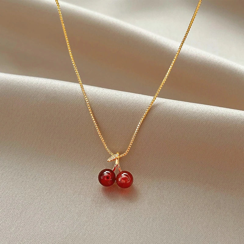 Fashion Pink Planet Heart Zircon Necklace Charm Aesthetic Clavicle Chain Necklace Valentines Day Gift Party Jewelry – Halskette