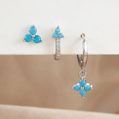 3PCS Fashion Stainless Steel Flower Small Hoop Earrings Set 18K Gold Plated Huggie Cartilage Piercing Jewelry aretes