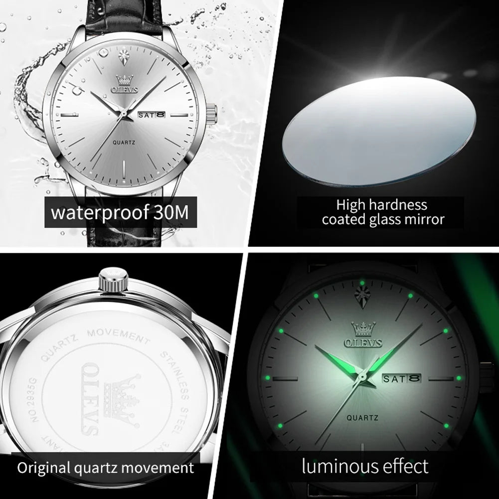OLEVS 2935 Herren Uhr Dual Calendar
