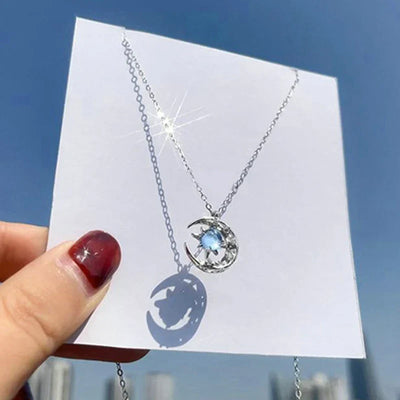 Fashion Pink Planet Heart Zircon Necklace Charm Aesthetic Clavicle Chain Necklace Valentines Day Gift Party Jewelry – Halskette