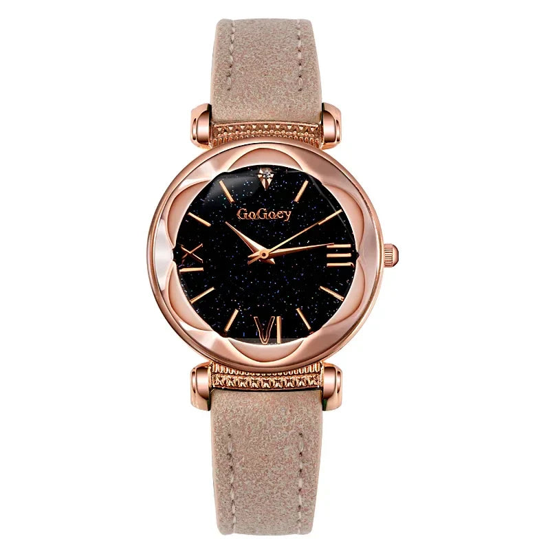 Starry Sky Quarz-Armbanduhr für Frauen – Elegante Damen Uhr, Montre Femme, Reloj Mujer, Horloges Women, Relógio Feminino
