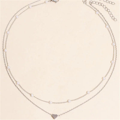Elegant Pearl Grace – Verstellbare Perlenkette in Gold/Silber