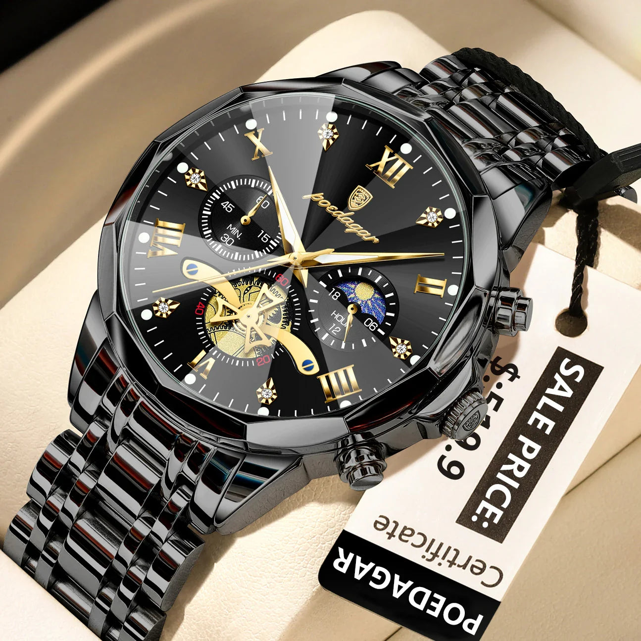 POEDAGAR Luxury Men Uhr Top Original