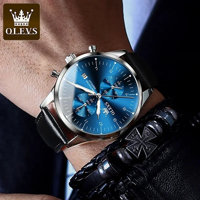Luxus Quarzuhr für Herren – Wasserdicht, Chronograph, Luminous, Automatisches Datum