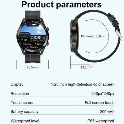 ECG+PPG Bluetooth Call Smart Uhr Men