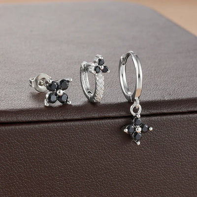 3PCS Fashion Stainless Steel Flower Small Hoop Earrings Set 18K Gold Plated Huggie Cartilage Piercing Jewelry aretes
