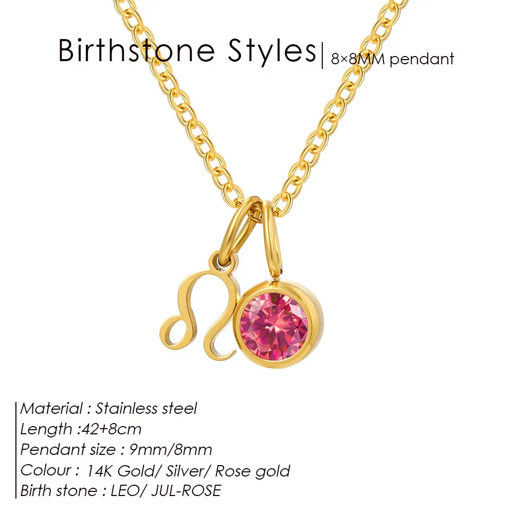 eManco Fashion Constellation Sparkling Rhinestone Pendant Stainless Steel Gold-plated DIY Necklace Birthday Gift – Halskette