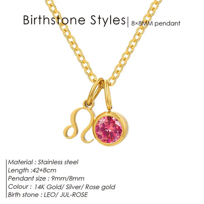 eManco Fashion Constellation Sparkling Rhinestone Pendant Stainless Steel Gold-plated DIY Necklace Birthday Gift – Halskette