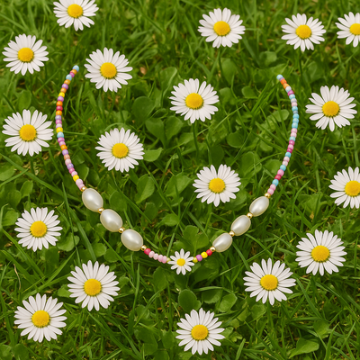 Gänseblumen-Perlen-Halskette